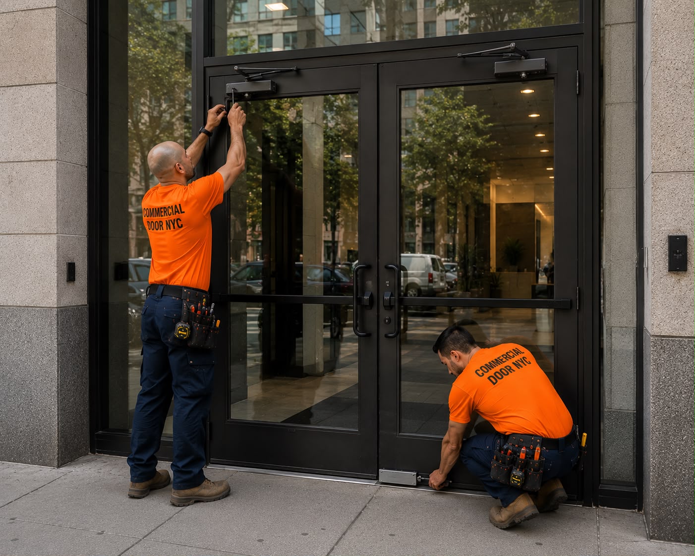 Commercial door repair and installation NYC — steel doors, fire doors, glass storefront doors